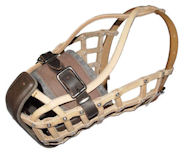 Basket Leather Dog Muzzle - Police Style Police Muzzle