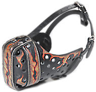 Hand painted by our artists leather Muzzle 'Dondi' Plus - FLAMES
