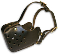 Leather Police Dog Agitation Muzzle - Training Dog Muzzle - M5