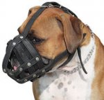 Light Leather Dog Muzzle for BOXER- WIRE Leather BOXER MUZZLE
