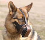 Agitation Leather Dog Muzzle For German Shepherd, K9 Dog Muzzle