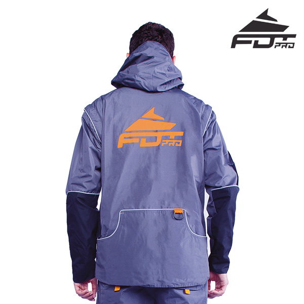 FDT Professional Dog Training Jacket Grey Color with Reliable Side Pockets